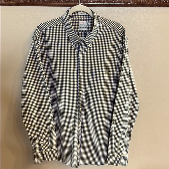 J. Crew men’s Secret Wash cotton classic button down poplin shirt blue yellow XL - Picture 12 of 12